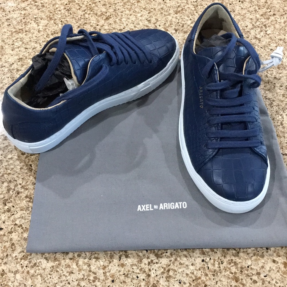 Croc-Effect Leather Sneakers